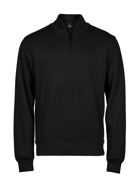 Ribbed Interlock Half Zip Tee Jays Black