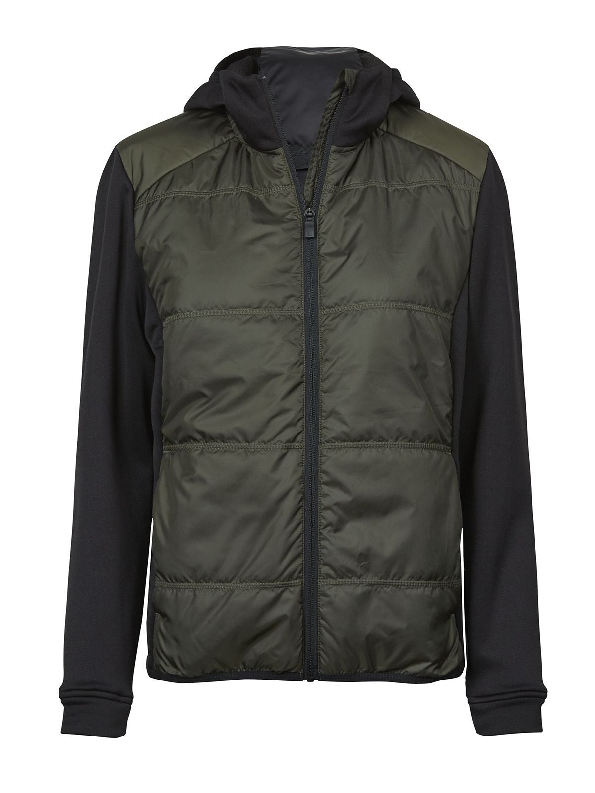 Womens' Hybrid-Stretch Hooded Jacket Tee Jays Deep Green/Black
