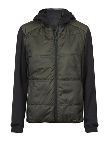 Womens' Hybrid-Stretch Hooded Jacket Tee Jays Deep Green/Black