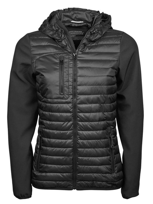 Ladies Hooded Crossover Jacket Tee Jays Black/Black
