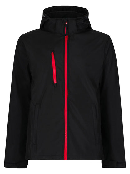 Venturer 3-Layer Hooded Printable Softshell Jacket Regatta Professional Black/Classic Red