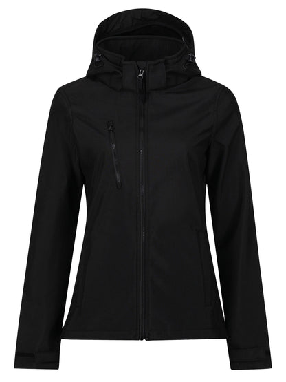 Women’s Venturer 3-Layer Hooded Printable Softshell Jacket Regatta Professional Black/Black