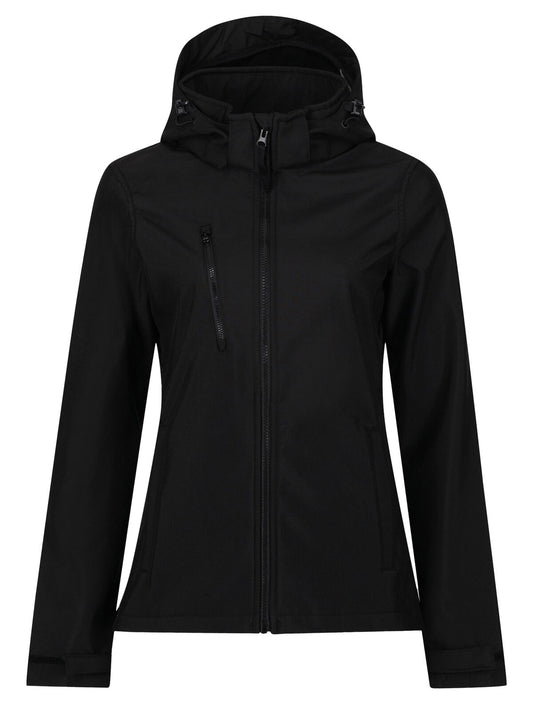 Women’s Venturer 3-Layer Hooded Printable Softshell Jacket Regatta Professional Black/Black