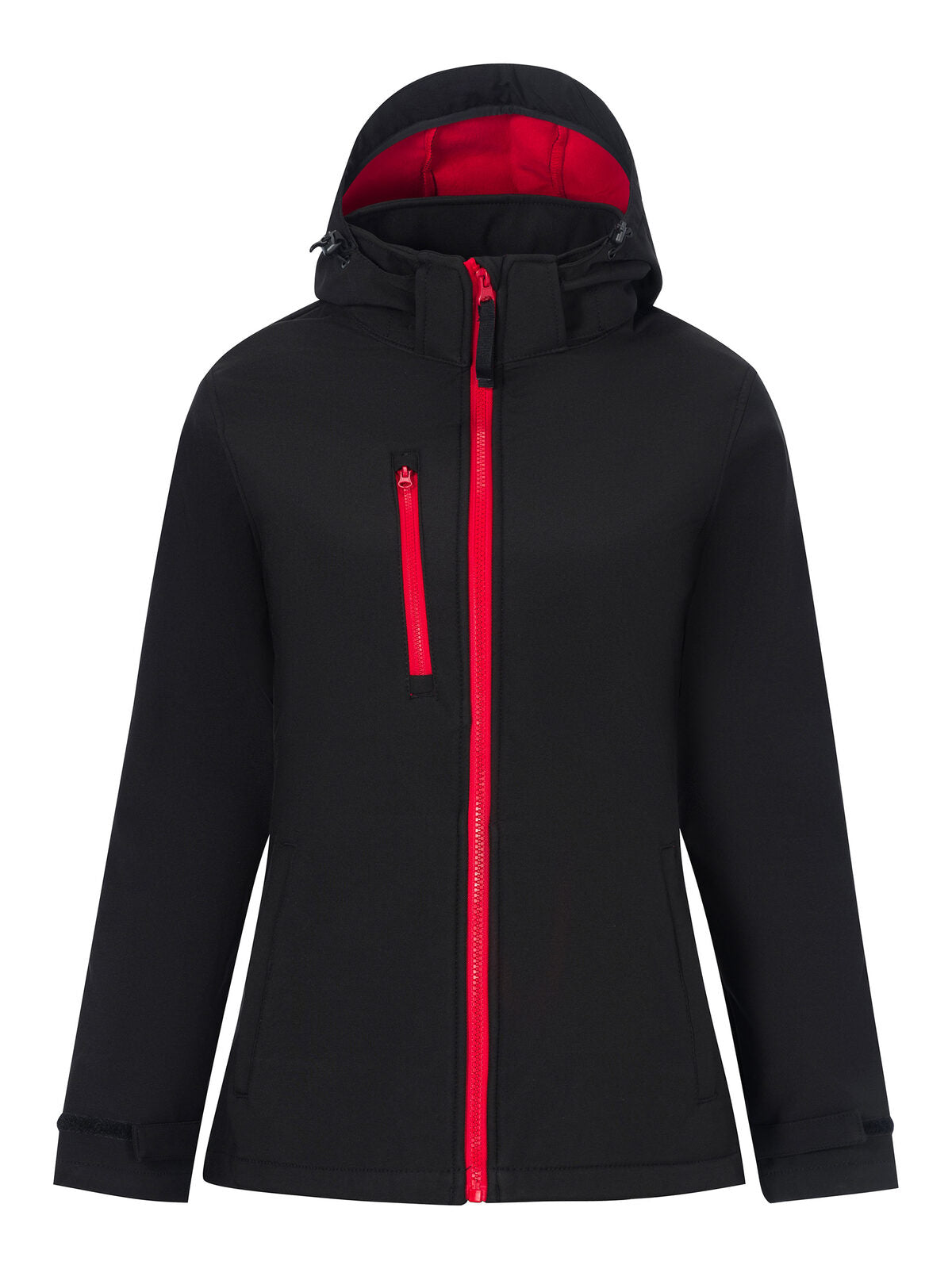 Women’s Venturer 3-Layer Hooded Printable Softshell Jacket Regatta Professional Black/Classic Red