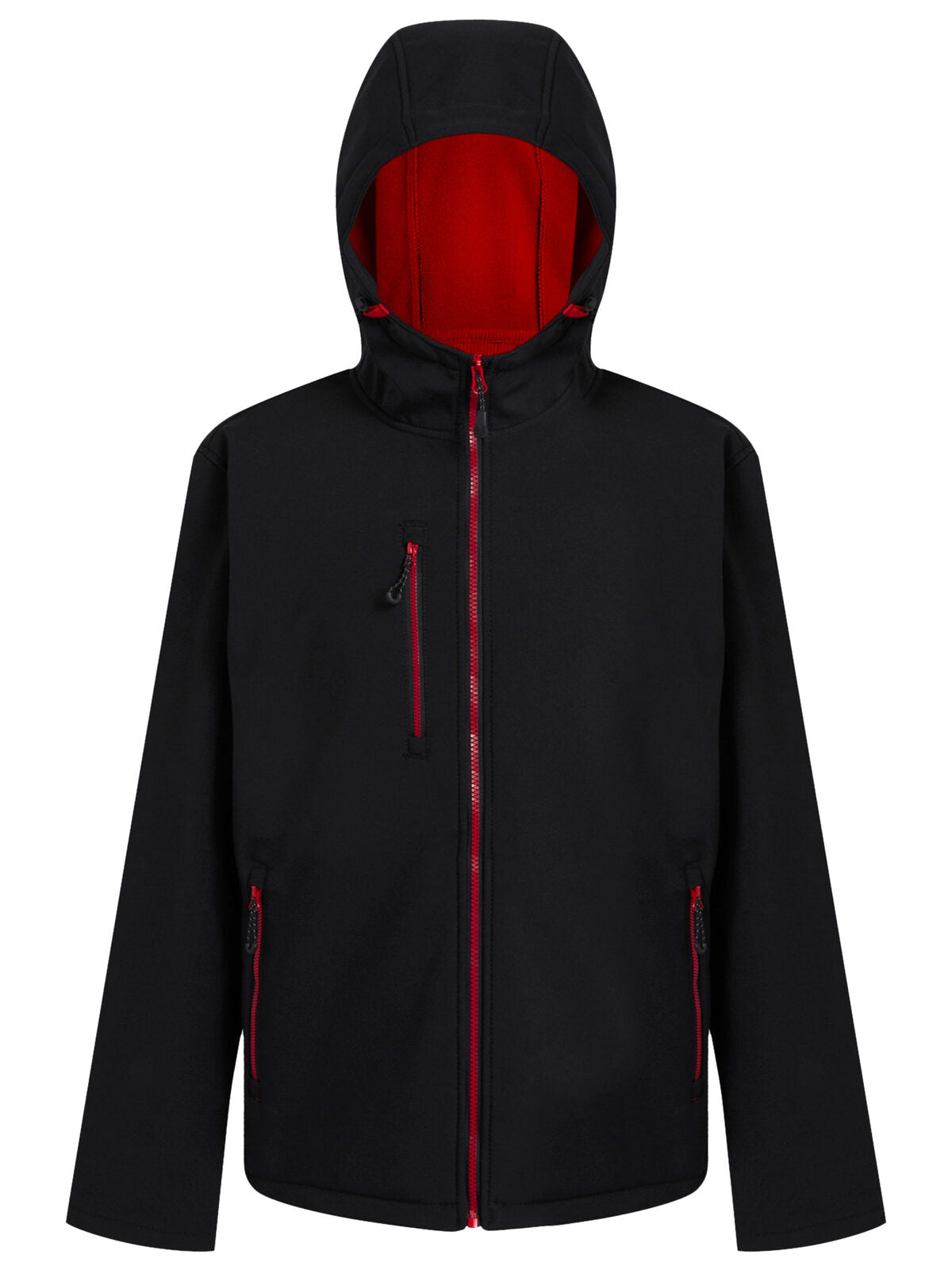 Navigate 2-Layer Hooded Softshell Jacket Regatta Professional Black/Classic Red