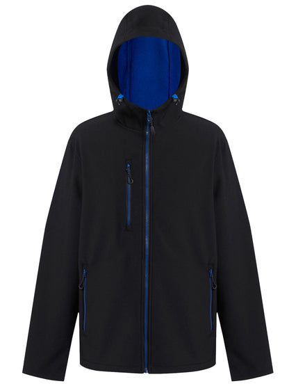 Navigate 2-Layer Hooded Softshell Jacket Regatta Professional Black/New Royal