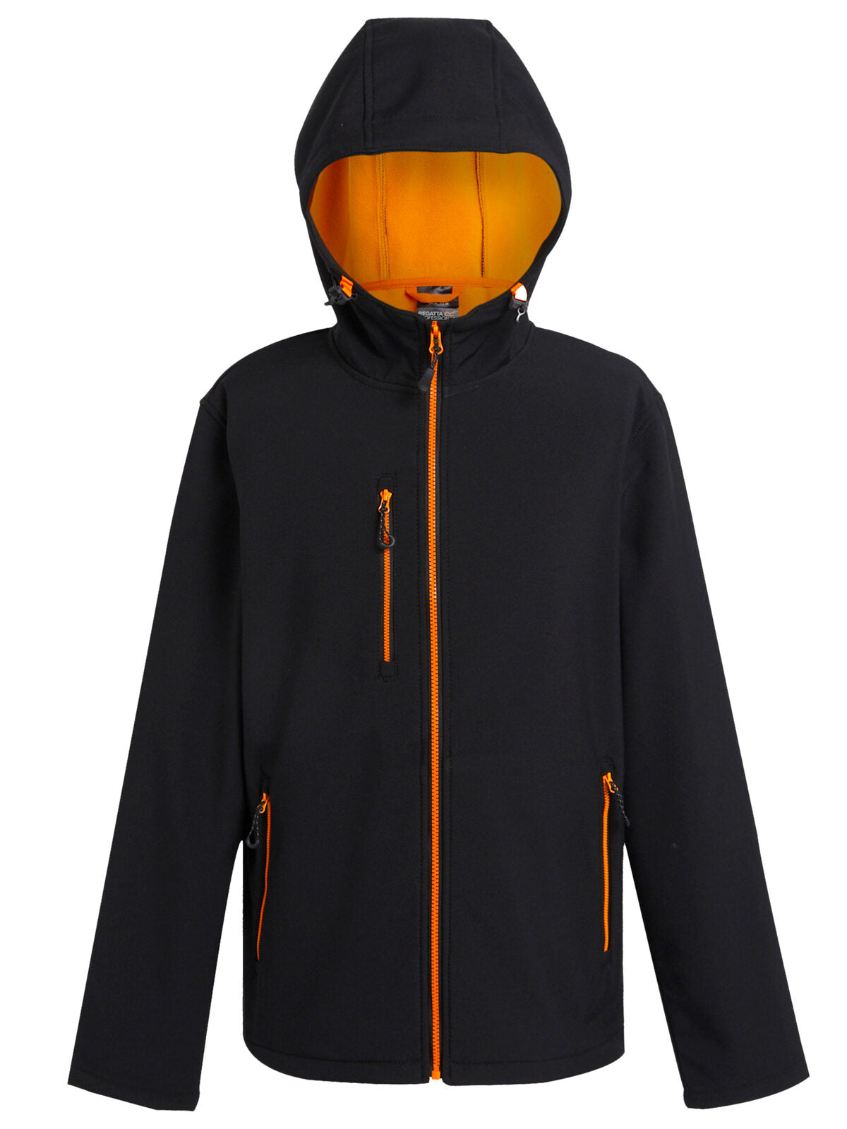 Navigate 2-Layer Hooded Softshell Jacket Regatta Professional Black/Orange Pop