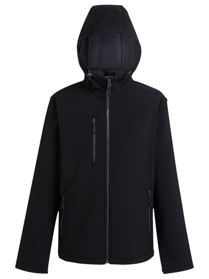 Navigate 2-Layer Hooded Softshell Jacket Regatta Professional Black/Seal Grey
