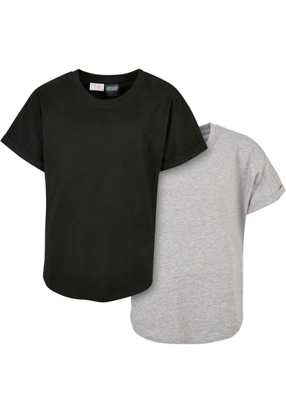 Boys Long Shaped Turnup Tee 2-Pack