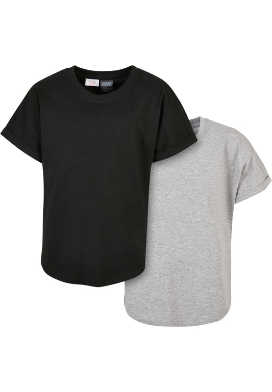 Boys Long Shaped Turnup Tee 2-Pack