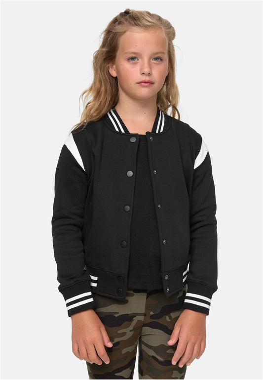 Girls Inset College Sweat Jacket