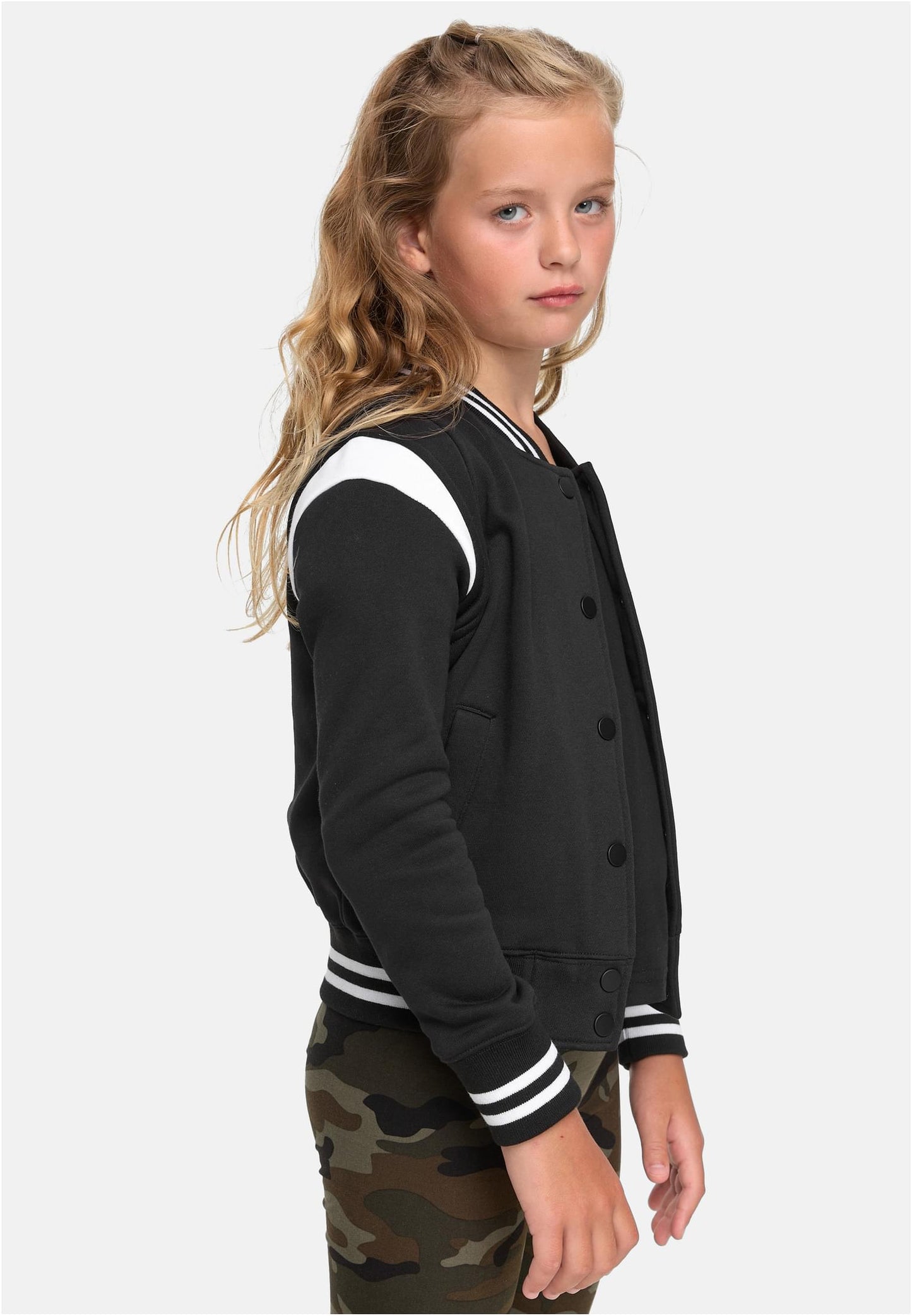 Girls Inset College Sweat Jacket