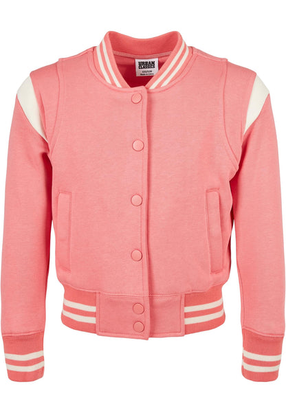 Girls Inset College Sweat Jacket
