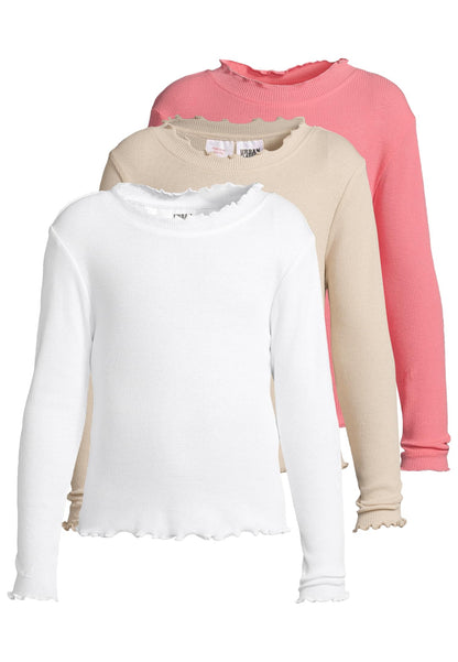 Girls Short Rib Longsleeve 3 Pack