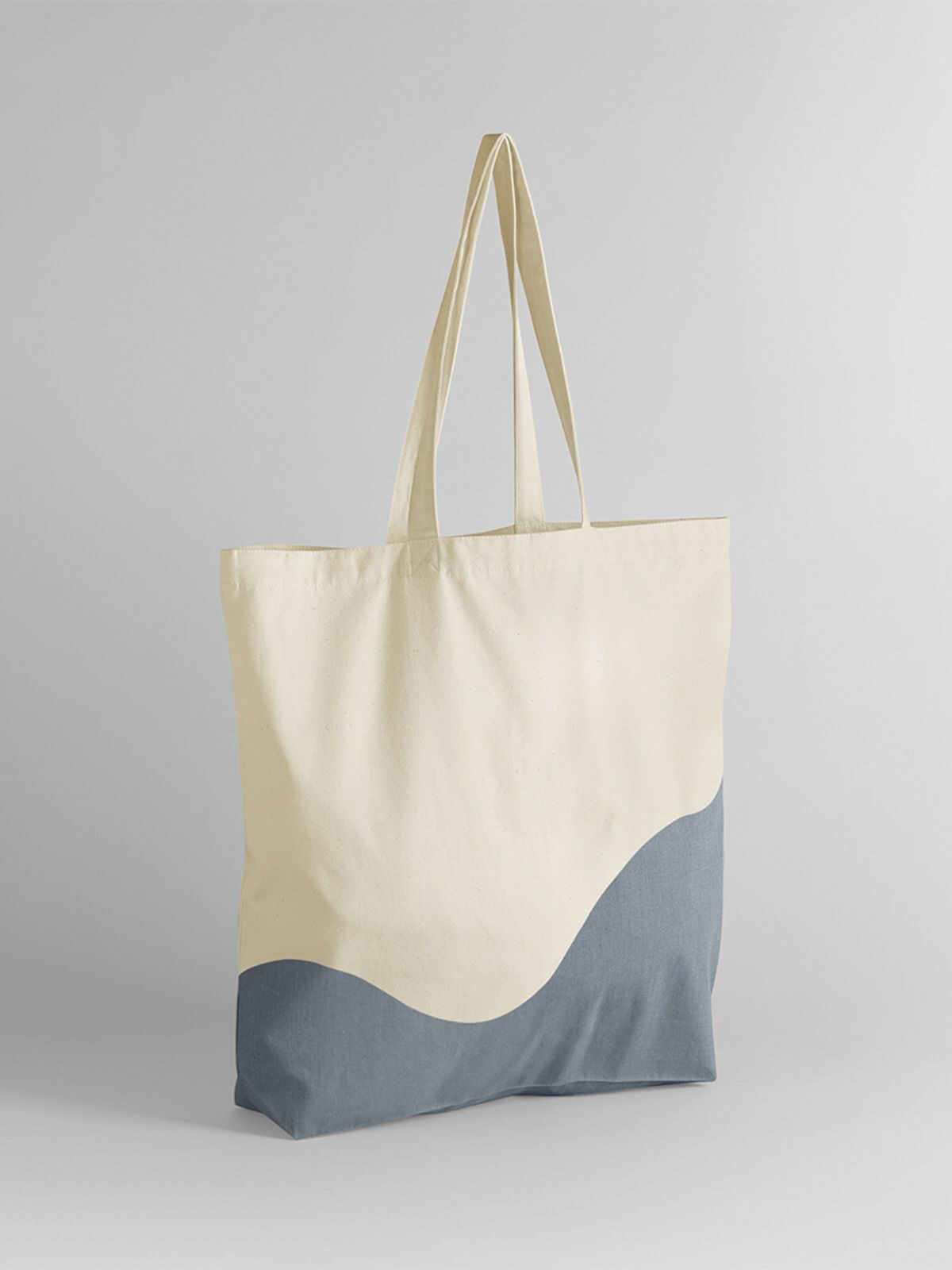Organic Cotton Wave Print Maxi Tote Westford Mill Natural/Blue Grey