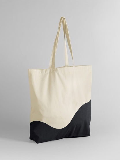 Organic Cotton Wave Print Maxi Tote Westford Mill Natural/Black