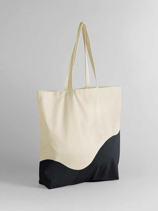 Organic Cotton Wave Print Maxi Tote Westford Mill Natural/Black