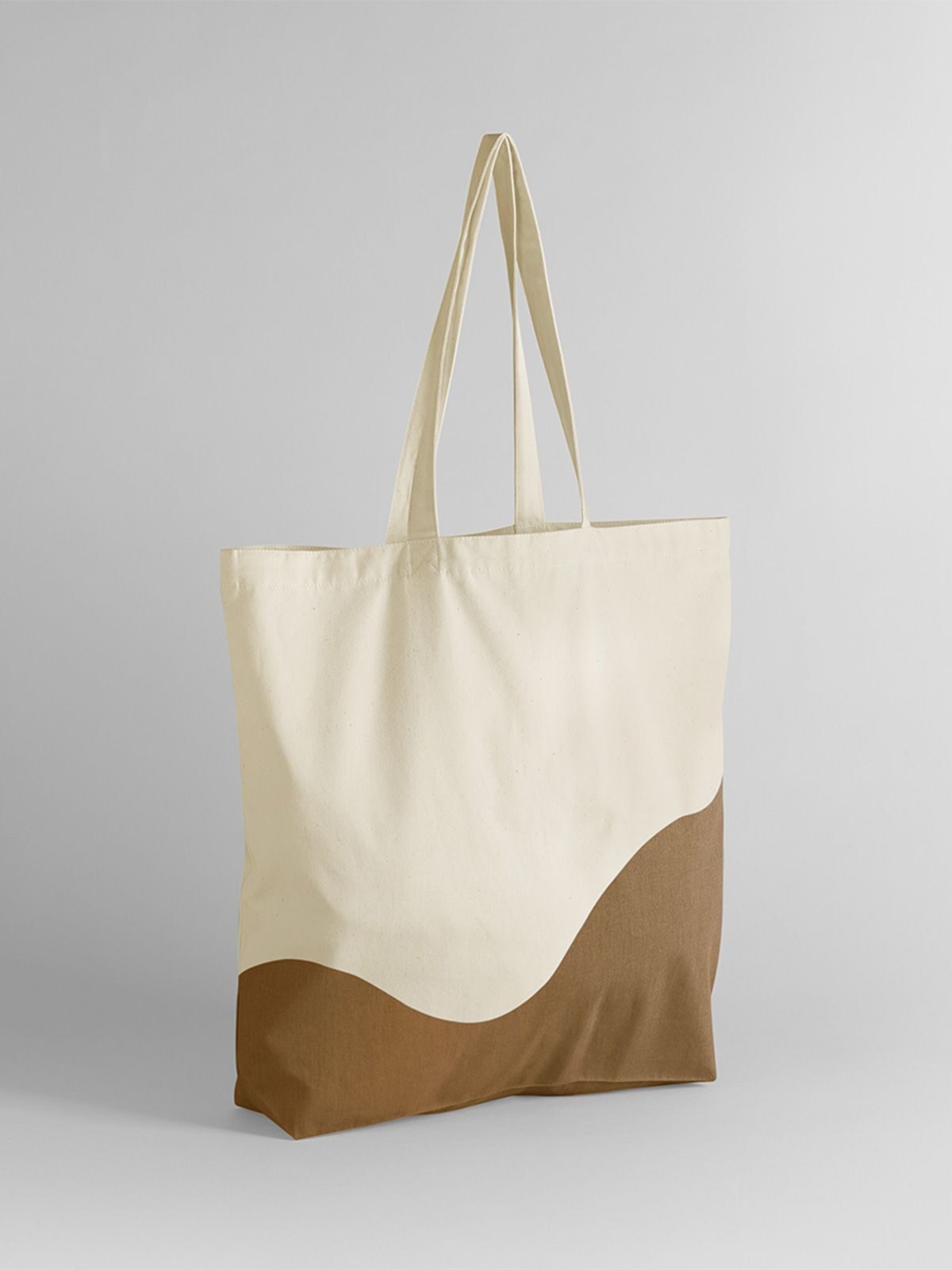 Organic Cotton Wave Print Maxi Tote Westford Mill Natural/Caramel