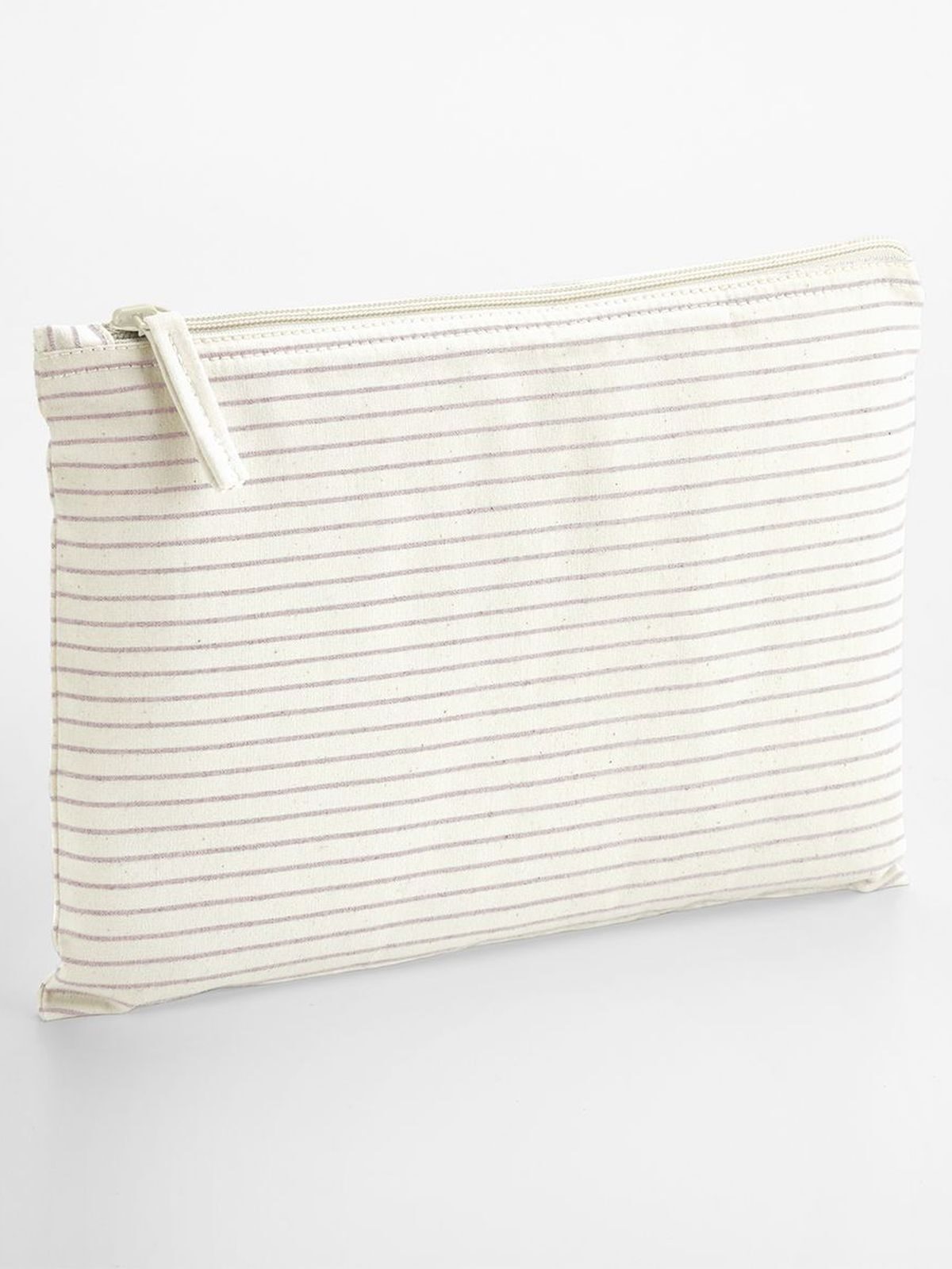Striped Organic Cotton Accessory Pouch Westford Mill Red Stripe