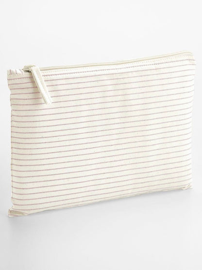 Striped Organic Cotton Accessory Pouch Westford Mill Red Stripe