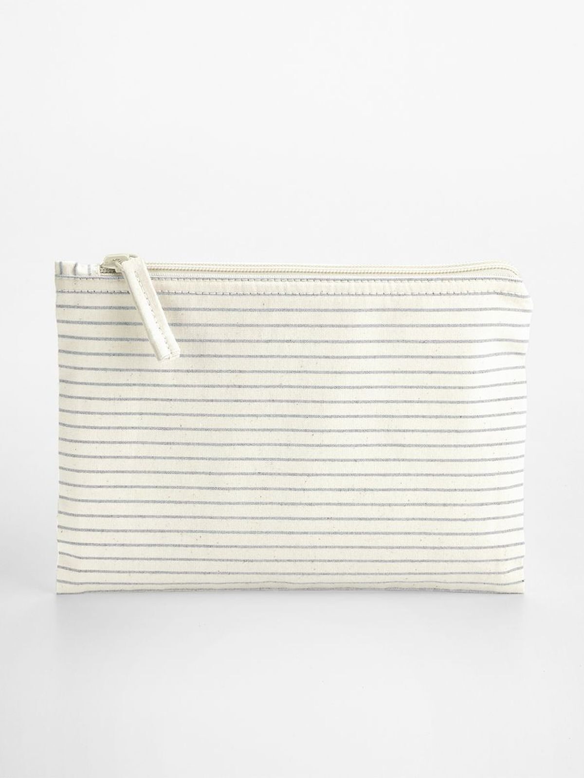 Striped Organic Cotton Accessory Pouch Westford Mill Grey Stripe