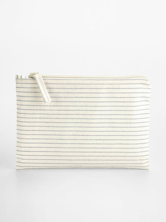 Striped Organic Cotton Accessory Pouch Westford Mill Grey Stripe