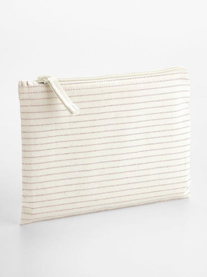 Striped Organic Cotton Accessory Pouch Westford Mill Red Stripe
