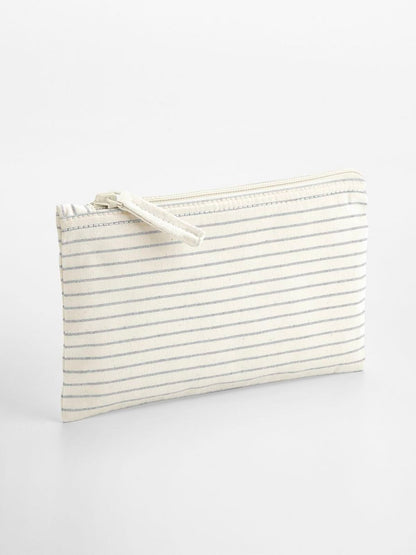 Striped Organic Cotton Accessory Pouch Westford Mill Grey Stripe