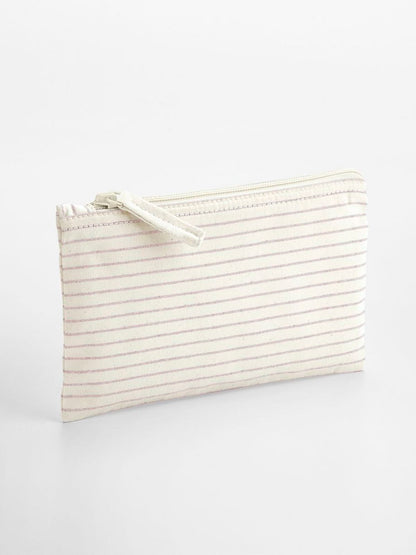 Striped Organic Cotton Accessory Pouch Westford Mill Red Stripe