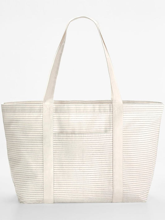 Striped Organic Cotton Shopper Westford Mill Grey Stripe