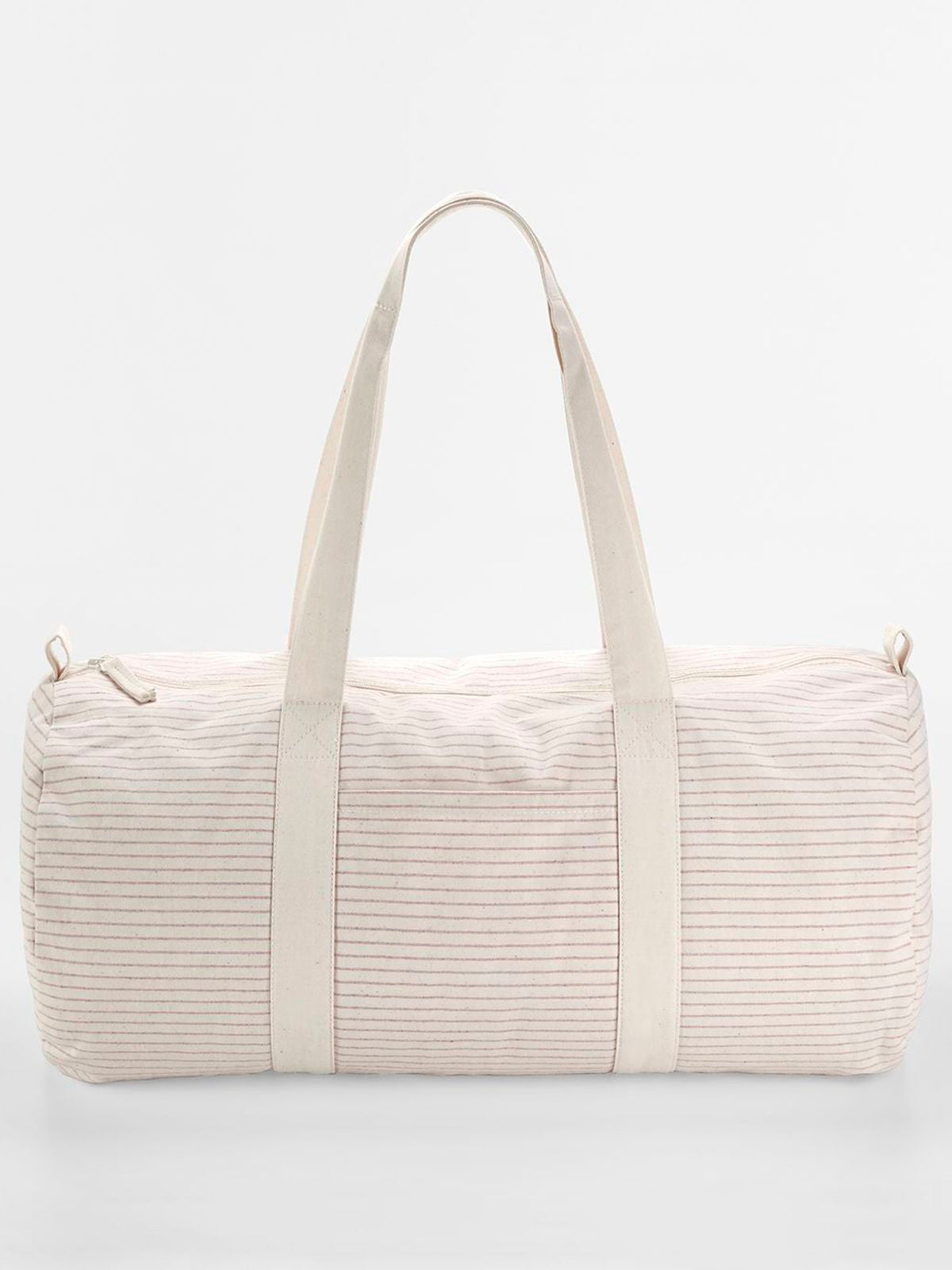 Striped Organic Cotton Barrel Bag Westford Mill Red Stripe