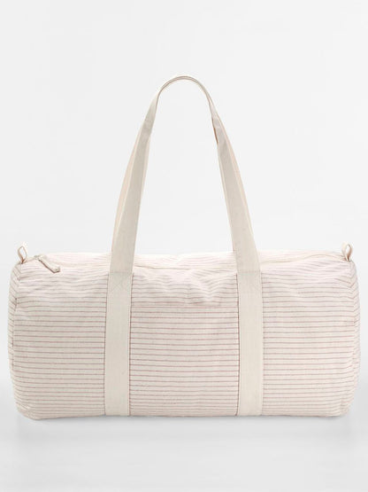 Striped Organic Cotton Barrel Bag Westford Mill Red Stripe