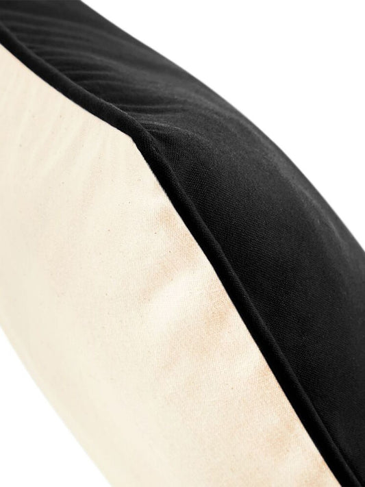 Fairtrade Cotton Piped Cushion Cover Westford Mill Natural/Black